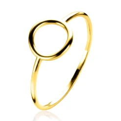 ZINZI Gold 14 krt gouden ring met een trendy open rondje 8mm ZGR377