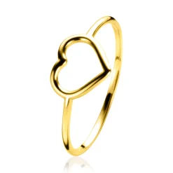 ZINZI Gold 14 krt gouden ring open hart 8mm ZGR378
