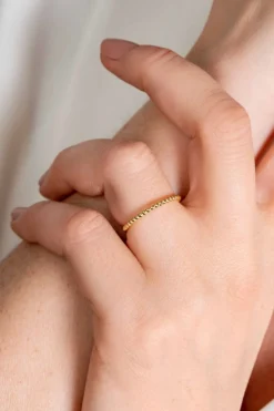 ZINZI Gold 14 krt gouden ring met bolletjes 1,5mm breed ZGR372