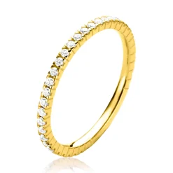 ZINZI Gold 14 krt gouden ring 1,7mm breed met 40 witte zirconia's gezet in railzetting ZGR373