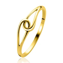 ZINZI Gold 14 krt gouden ring (5mm breed) slagmodel verbonden ZGR541