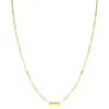 ZINZI Gold 14 krt gouden schakelketting met paperclip schakels (1,8mm breed) en drie gladde plaatjes 45cm ZGC443