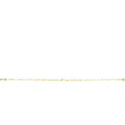 ZINZI Gold 14 krt gouden schakelarmband met paperclip schakels (1,8mm breed) en drie gladde plaatjes 19cm ZGA443