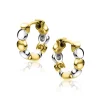 ZINZI gold plated bicolor oorringen rondjes 13,5x2,5mm ZIO2273