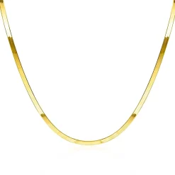 ZINZI gold plated zilveren platte slangen-ketting 45cm 3,5mm breed ZIC2292G