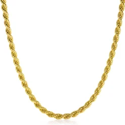 ZINZI gold plated zilveren koord ketting 45cm 4mm breed ZIC2343G