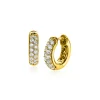 ZINZI gold plated zilveren luxe oorringen 14 x 4mm witte zirconia's ZIO2317Y