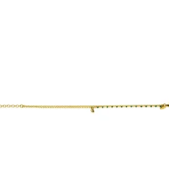 ZINZI gold plated zilveren multilook armband met gourmet en groene bolletjes schakels, ronde zetting met olijfgroene kleursteen 16,5-19,5cm ZIA2528G