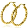 ZINZI gold plated zilveren wokkel oorringen met gedraaide buis 37x4mm ZIO2282G