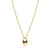 ZINZI gold plated zilvereren schakelketting met hartvormige slot hanger 18mm breed 42-45 cm ZIC2673G