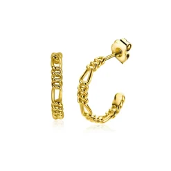 ZINZI gold plated zilveren oorsieraden met figaro schakels 17x3mm ZIO2291G