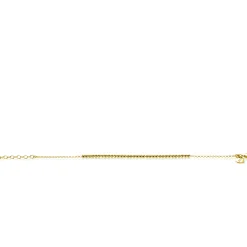 ZINZI gold plated zilveren jasseron armband met bolletjes schakels (2,5mm breed) in het midden 16-19cm ZIA2640G