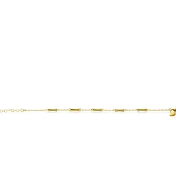 ZINZI gold plated zilveren schakel armband met vijf gladde bamboe vormen 17-20cm ZIA2577G