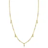 ZINZI gold plated zilveren ketting met witte zoetwaterparels en druppeltjes 42-45cm ZIC2753