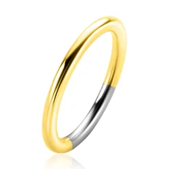 ZINZI gold plated zilveren aanschuifring met gladde bolle scheen 2mm breed ZIR2554G