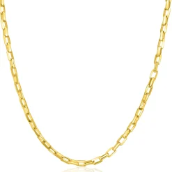ZINZI gold plated zilveren ketting met venetiaanse schakels 3mm breed 42-45cm ZIC2587