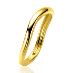 ZINZI gold plated zilveren gladde ring organisch gevormd (3mm breed) ZIR2656G