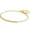 ZINZI gold plated zilveren armband, in het midden bezet met 21 witte zirconia's 16-19cm ZIA2370Y