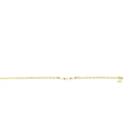 ZINZI gold plated zilveren schakelarmband met drie witte natuurlijk gevormde zoetwaterparels in het midden 17-19cm ZIA2643