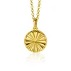 ZINZI gold plated zilveren hanger zonnestralen rond 15mm ZIH2296 (zonder collier)