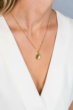 ZINZI gold plated zilveren hanger zonnestralen rond 15mm ZIH2296 (zonder collier)