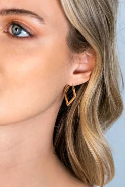 ZINZI gold plated zilveren oorringen 20mm met vierkante vorm buisdikte 2mm ZIO2336G