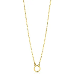 ZINZI gold plated zilveren ketting met open rondje 40-45cm ZIC2523G