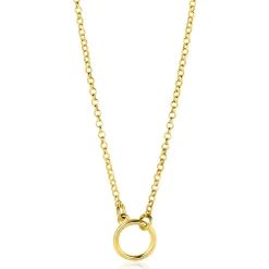 ZINZI gold plated zilveren ketting met open rondje 40-45cm ZIC2523G