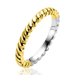 ZINZI gold plated zilveren aanschuifring (2,5mm breed) met kleine druppels ZIR2688G