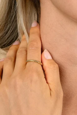 ZINZI gold plated zilveren aanschuifring (2,5mm breed) met kleine druppels ZIR2688G