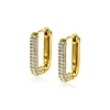 ZINZI gold plated zilveren luxe oorringen 18x3mm rechthoekig met witte zirconia's ZIO2222Y