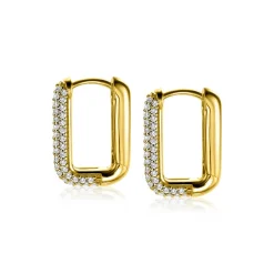 ZINZI gold plated zilveren luxe oorringen 18x3mm rechthoekig met witte zirconia's ZIO2222Y