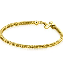 ZINZI gold plated zilveren schakelarmband vossenstaart 3.0mm breed ZIA1124G