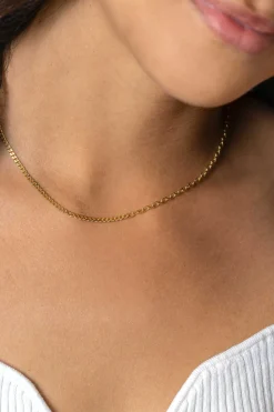 ZINZI gold plated zilveren multi-schakelketting met gourmet en paperclip schakels 2,7mm breed 43-45cm ZIC2468G
