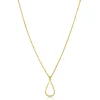 ZINZI gold plated zilveren jasseron ketting met open druppelvormige hanger (10mm) 42-45cm ZIC2635