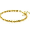 ZINZI gold plated zilveren koord armband 4mm breed ZIA2343G