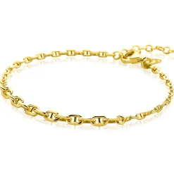 ZINZI gold plated zilveren armband met aflopende marine-schakels (3,8mm breed) 17–20cm ZIA2762G