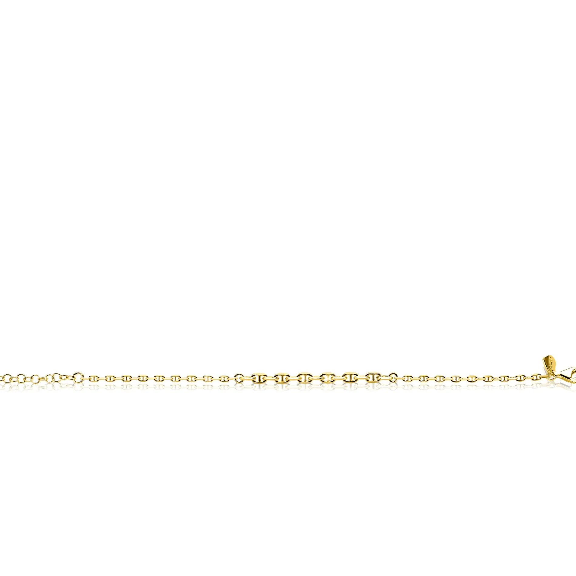 ZINZI gold plated zilveren armband met aflopende marine-schakels (3,8mm breed) 17–20cm ZIA2762G
