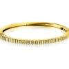 ZINZI gold plated zilveren bangle armband 4mm breed, bezet met witte zirkonia's 60mm ZIA2686Y
