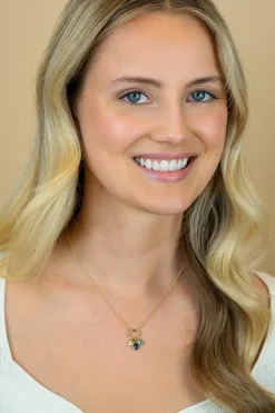 ZINZI gold plated zilveren ketting met ronde sluitring en drie luxe bedels 42-45cm ZIC2737