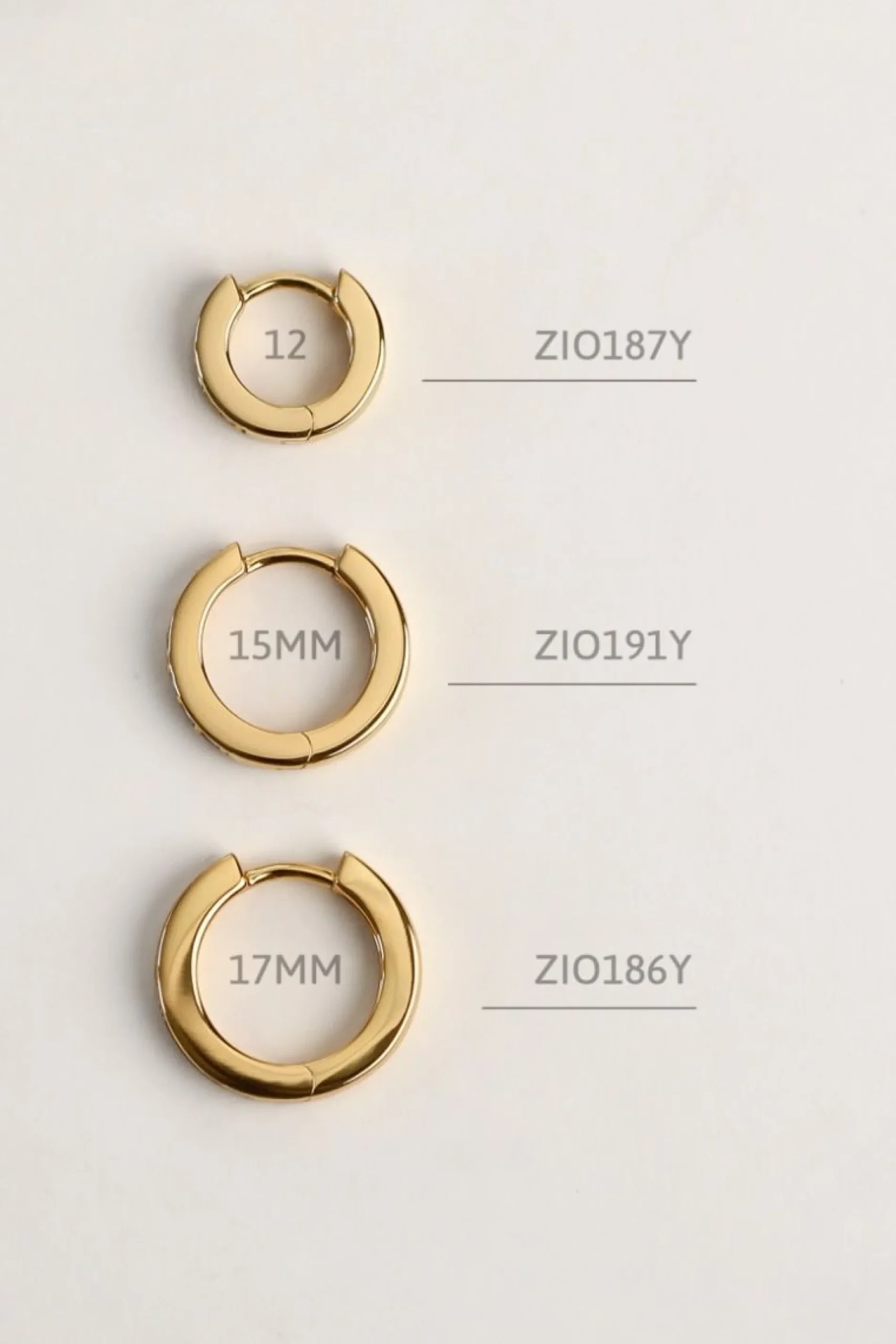 ZINZI gold plated zilveren oorringen 12 x 3mm bezet met witte zirconia's ZIO187Y