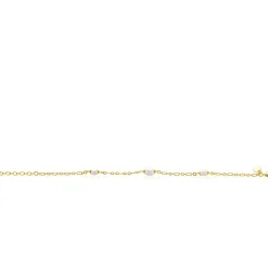 ZINZI gold plated zilveren schakelarmband met drie ovale witte zoetwaterparels 17-20cm ZIA2588