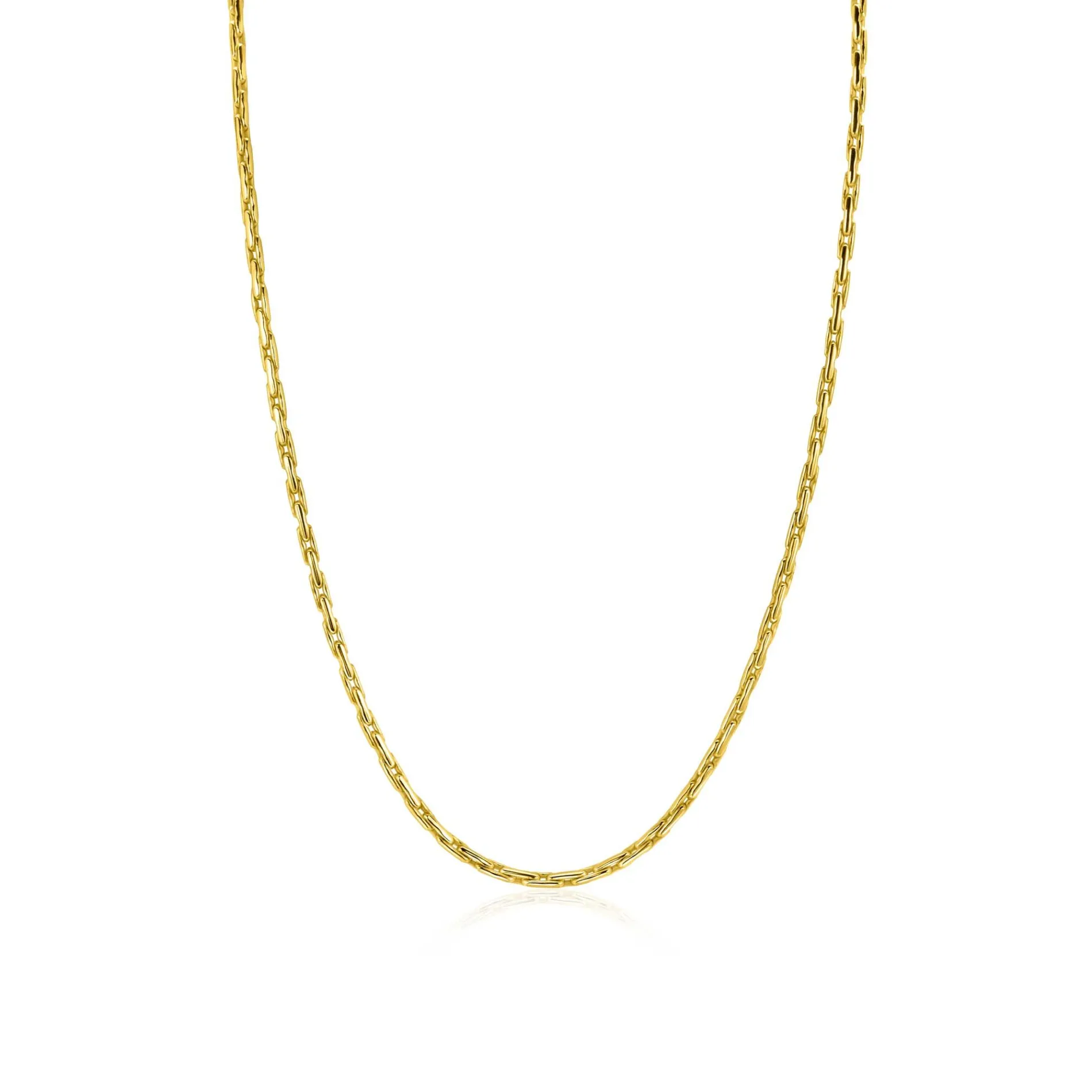 ZINZI gold plated zilveren schakel ketting 2,3mm breed 43-45cm ZIC2648G