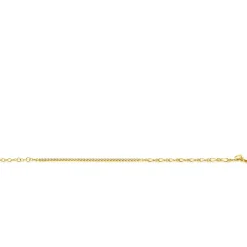 ZINZI gold plated zilveren fantasie schakel armband (2,3mm breed) waarbij de ene helft bezet is met witte zirconia's 17-20cm ZIA2460Y