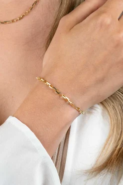 ZINZI gold plated zilveren armband met venetiaanse schakels 3mm 16,5-19,5cm ZIA2587