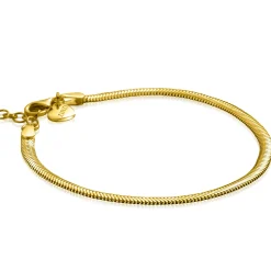 ZINZI gold plated zilveren platte slangen-armband 3,5mm breed ZIA2402G