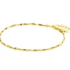 ZINZI gold plated zilveren schakel armband met glinsterende pijlvormige schakels 1,5mm breed 17,5-20cm ZIA2414G