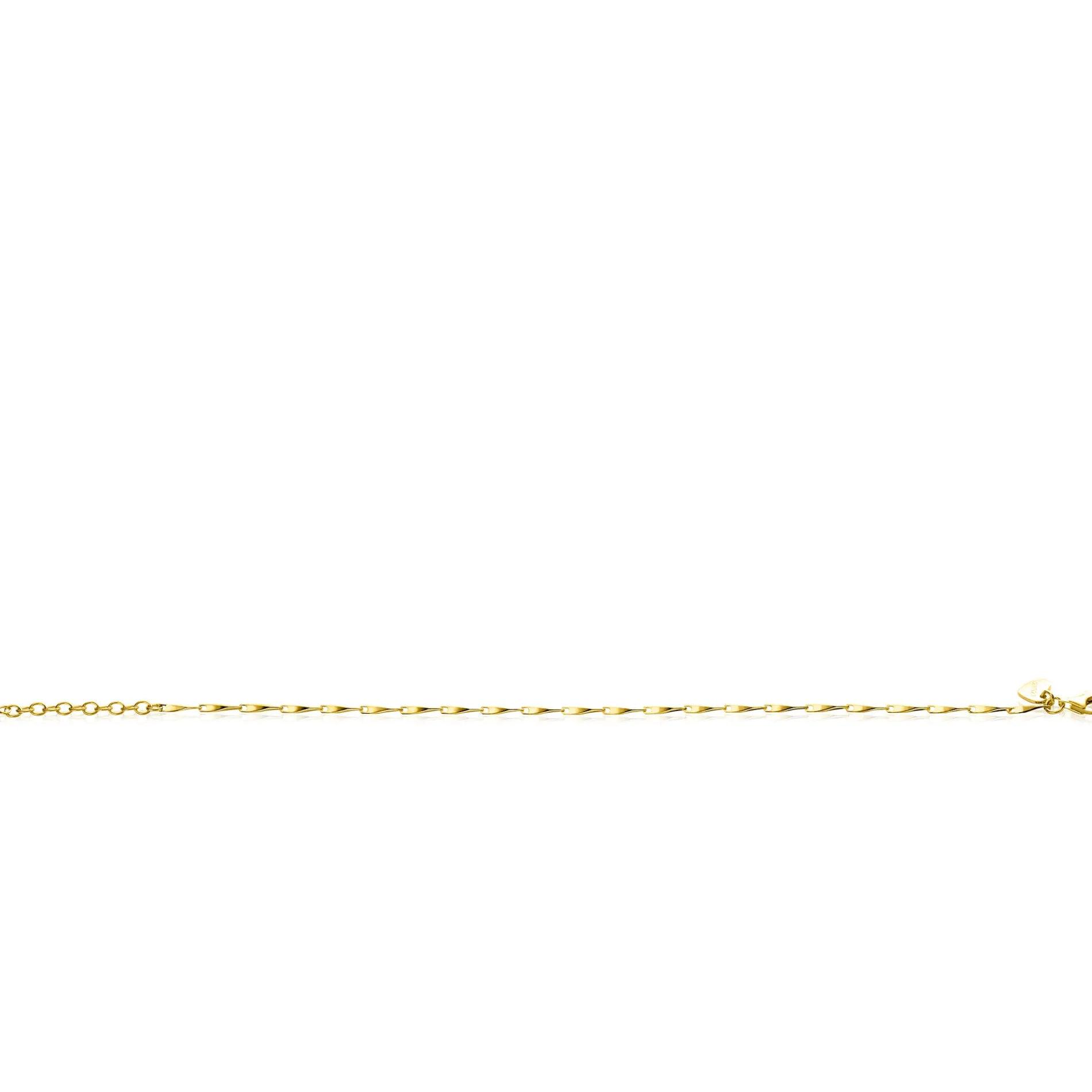 ZINZI gold plated zilveren schakel armband met glinsterende pijlvormige schakels 1,5mm breed 17,5-20cm ZIA2414G