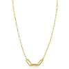 ZINZI gold plated zilveren schakelketting paperclip en 3 grotere ovale schakels 40-45cm ZIC2522
