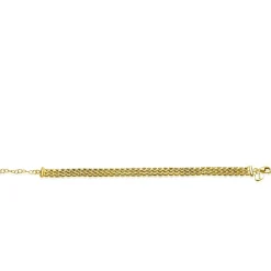 ZINZI gold plated zilveren armband met 8mm brede rolex-style schakel 16,5-20cm ZIA2289G